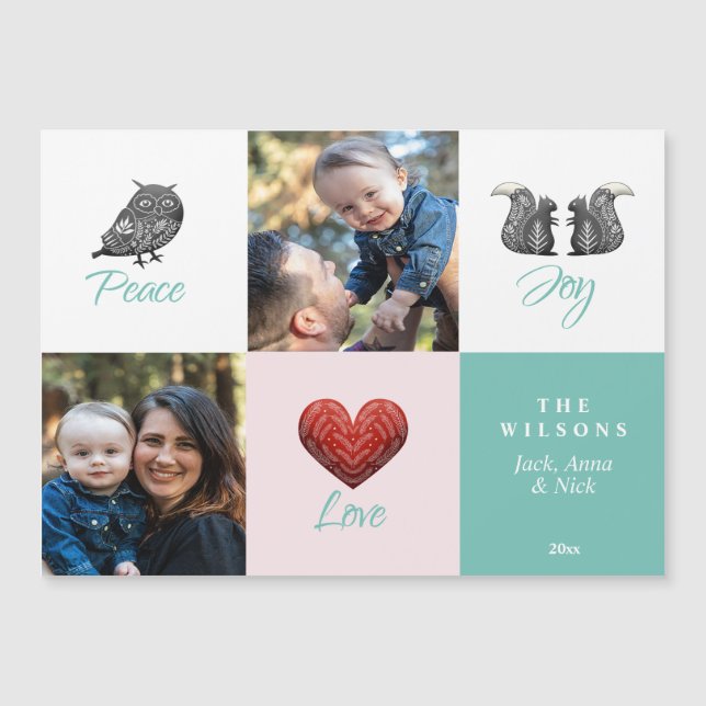 Modern Cute Scandinavian Photo Christmas (Front)