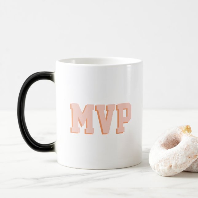 Modern Cute Shadow Print Monogram Initials Custom  Magic Mug (With Donut)