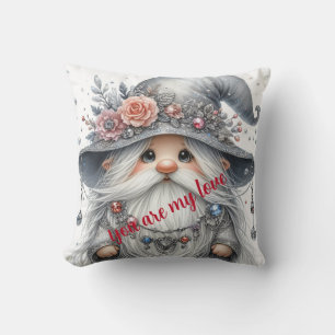 Modern Cute silver beautiful royal gnome Cushion