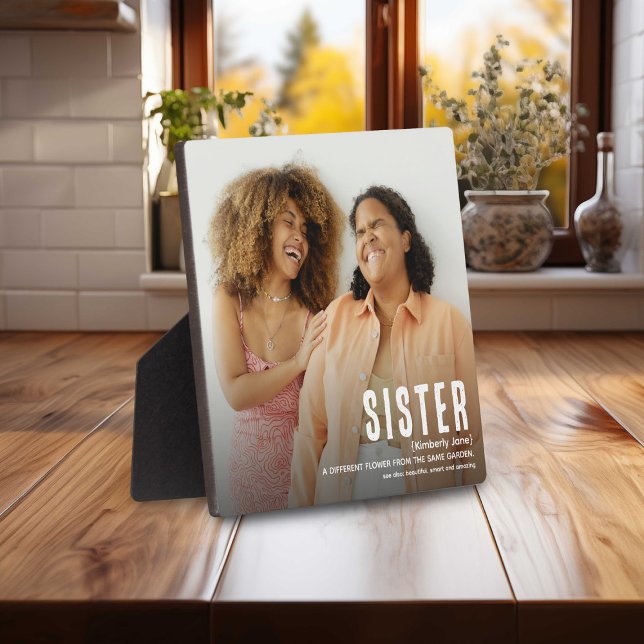 Modern Cute SISTER Definition Photo  Plaque (Creator Uploaded)