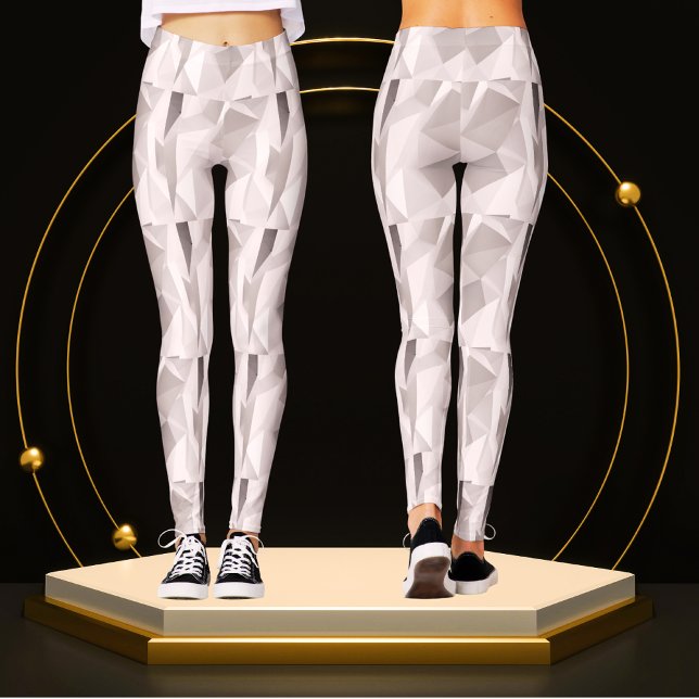 Modern Cute Sliver Grey Geometric Pattern Unique   Leggings (Creator Uploaded)