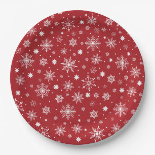 Modern Cute snowflakes pattern Paper Plate