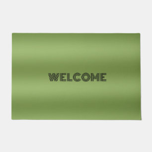 Modern cute Solid Green gradient Wave pattern Doormat