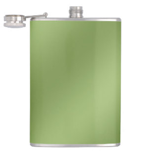 Modern cute Solid Green gradient Wave pattern Hip Flask