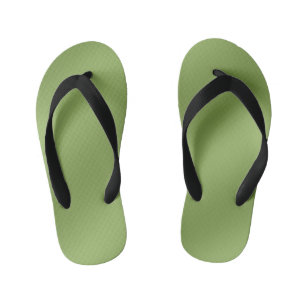 Modern cute Solid Green gradient Wave pattern Kid's Thongs