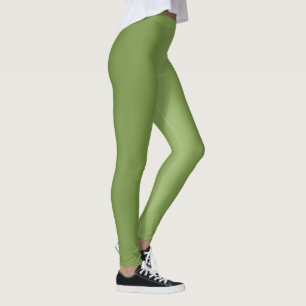 Modern cute Solid Green gradient Wave pattern Leggings