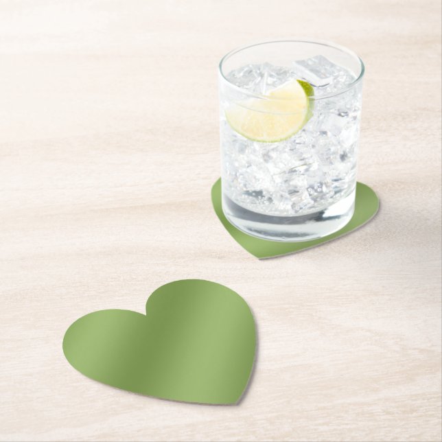 Modern cute Solid Green gradient Wave pattern Paper Coaster (Insitu)
