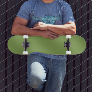 Modern cute Solid Green gradient Wave pattern Skateboard