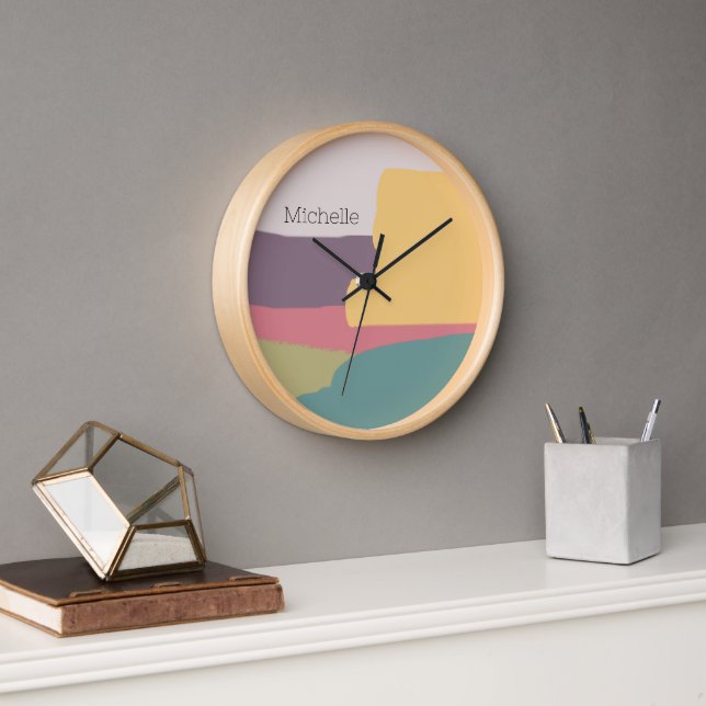 Modern Cute Summer Colours Splash Clock (Office)