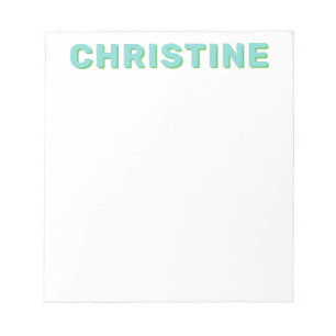 Modern Cute Turquoise Kelly Green Kids Teacher Notepad