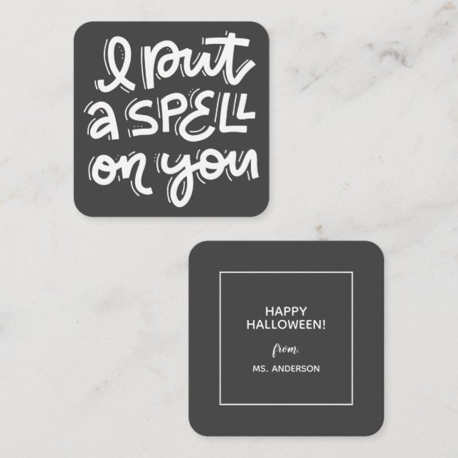 Modern Cute Typography Happy Halloween Enclosure Card (Front/Back)