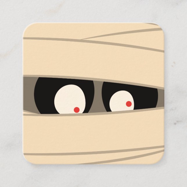 Modern Cute Typography Mummy Monster Halloween Enclosure Card (Front)
