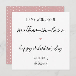Modern Cute Valentine's Day Card for Mother in Law