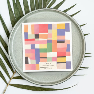 Modern Cute Vivid Colour Blocks Retirement Party Napkin