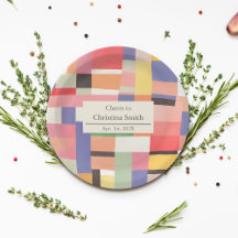 Modern Cute Vivid Colour Blocks Retirement Party