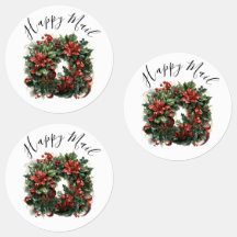  Modern Cute Watercolor Christmas wreath Wishes