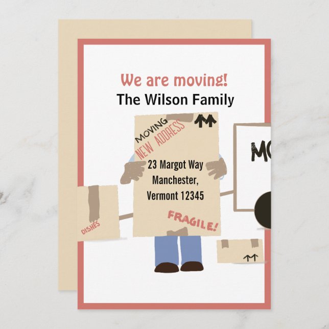 Modern Cute We Are Moving Announcement (Front/Back)