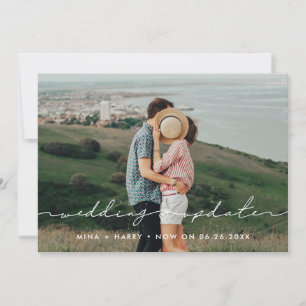 Modern cute wedding update photo announcement