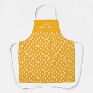 Modern Cute White Girly Small Hearts Pattern Apron