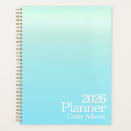 Modern Cyan Blue Ombre Planner