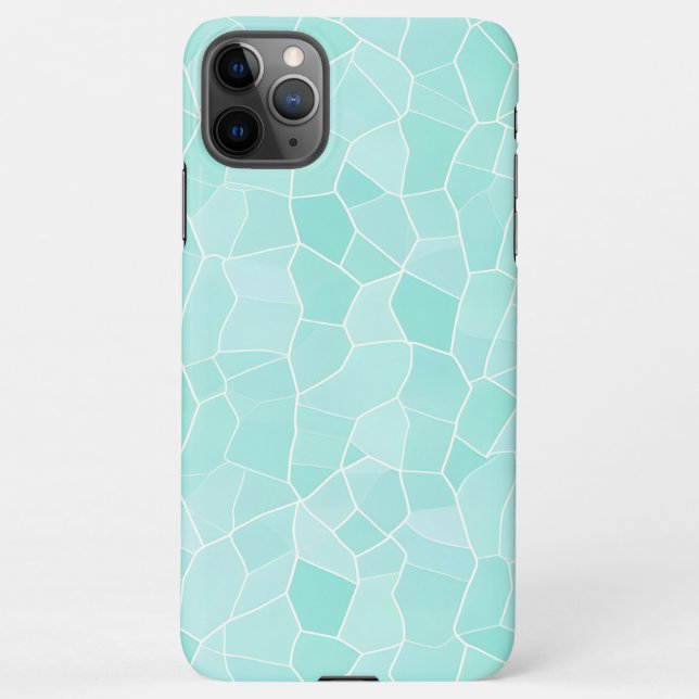 Modern Cyan Geometric Stylish Simple iPhone Case (Back)