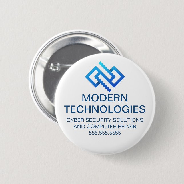 Modern Cyber Security Computer Technology Company 6 Cm Round Badge (Front & Back)
