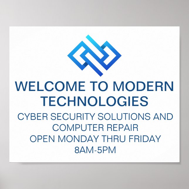 Modern Cyber Security Computer Technology Company Poster (Front)