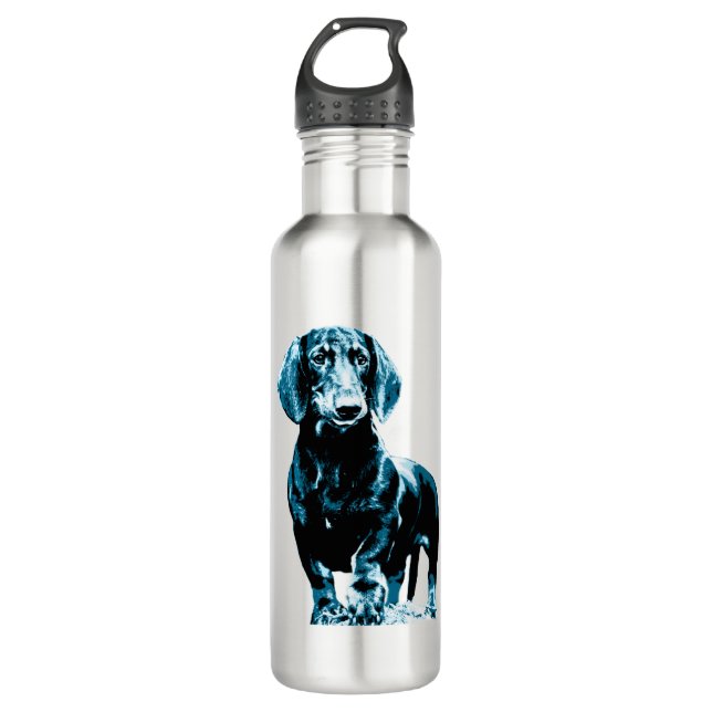 Modern dachshund design   710 ml water bottle (Front)