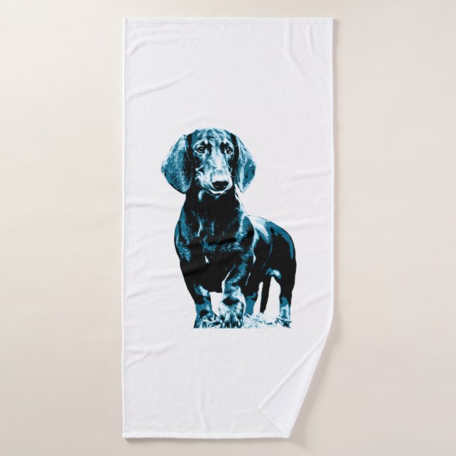 Modern dachshund design   bath towel (Bath Towel)