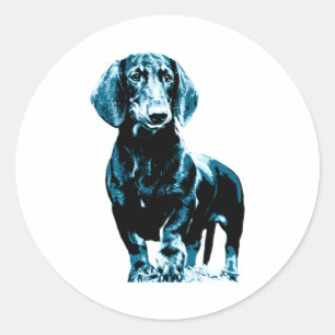 Modern dachshund design classic round sticker