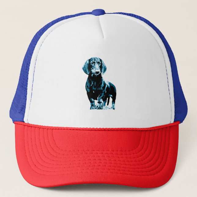 Modern dachshund design   trucker hat (Front)