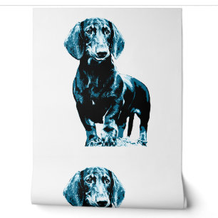 Modern dachshund design wallpaper