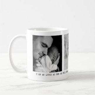 Modern, Dad, 3 photos personalised message Coffee Mug