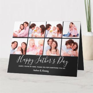 Modern Dad 8 Photo Collage Father's Day gift  Card