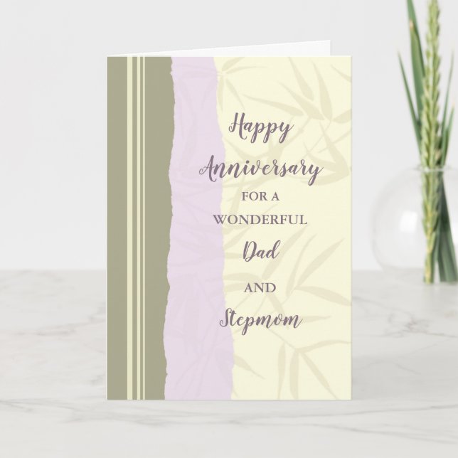 Modern Dad and Stepmom Wedding Anniversary Card (Front)