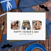 Modern "DAD" Cutout 3 Photo Father's Day