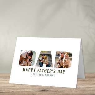 Modern "DAD" Cutout 4 Photo Father's Day Card