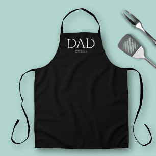 Modern Dad Est Simple Black Apron