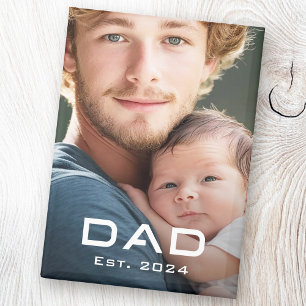 Modern dad est year father's day new baby photo magnet