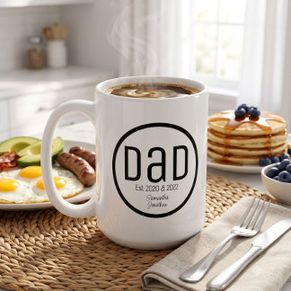 Modern Dad Established Simple Kids Names Coffee Mug