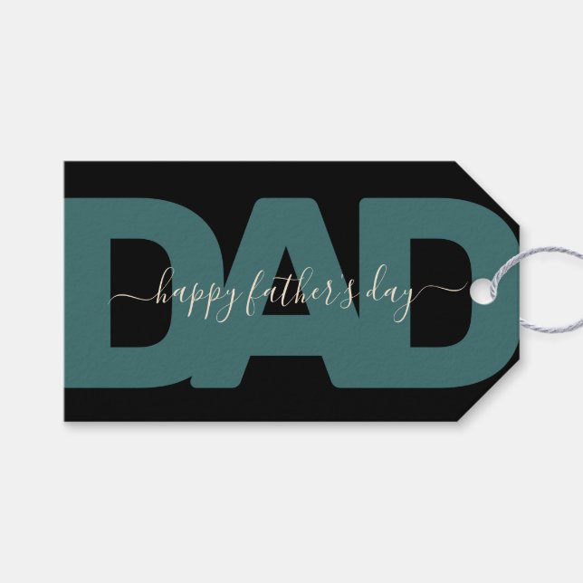Modern "Dad" Father's Day Gift Tags (Front (Horizontal))