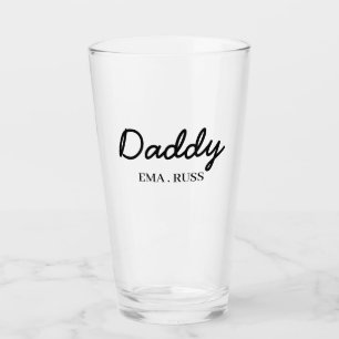 Modern Dad Kids Names Father's Day Gift Design Glass
