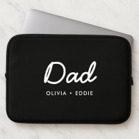 Modern Dad | Kids Names Father's Day Script Black