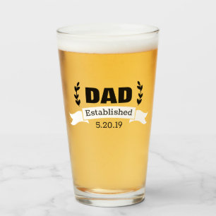 Modern Dad Laurels & Kid's Birthdays Glass