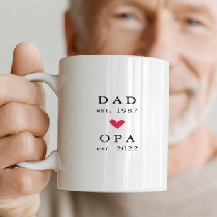 Modern Dad   Opa Year Est. Coffee Mug