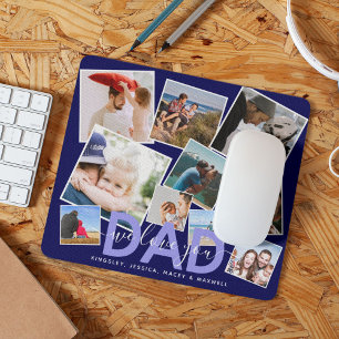 Modern DAD 'We Love You' Photo Collage Mouse Pad