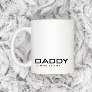 Modern daddy father's day kids names coffee mug