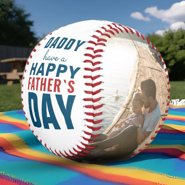 Modern Daddy Happy Father`s Day 2 Photo Collage Baseball (Creator Uploaded)