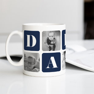 Modern Daddy Photo Collage Magic Mug