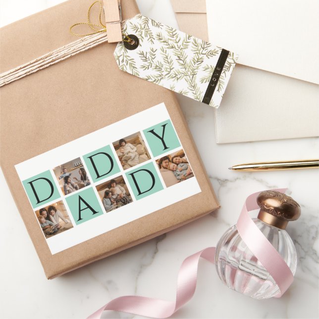 Modern Daddy Photo Collage Sticker – Custom 5Photo (Gifting)